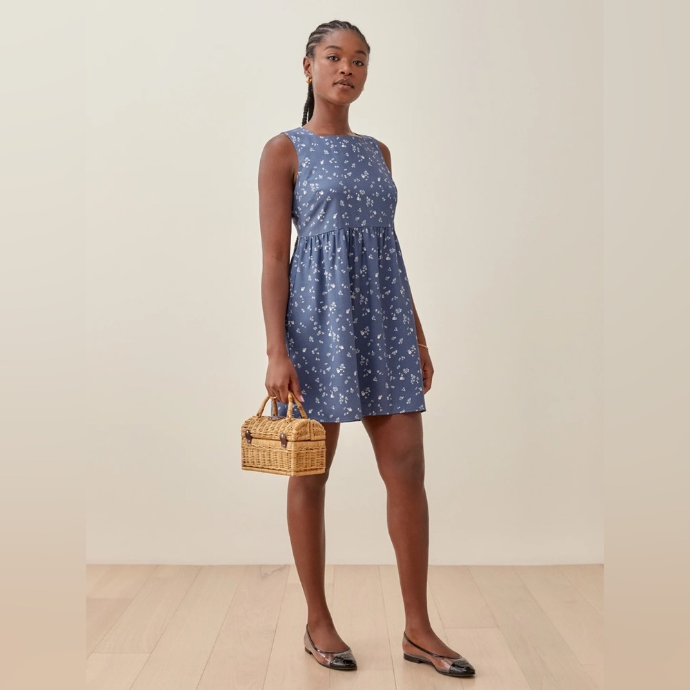 Reformation Dress Size Small Blue Floral